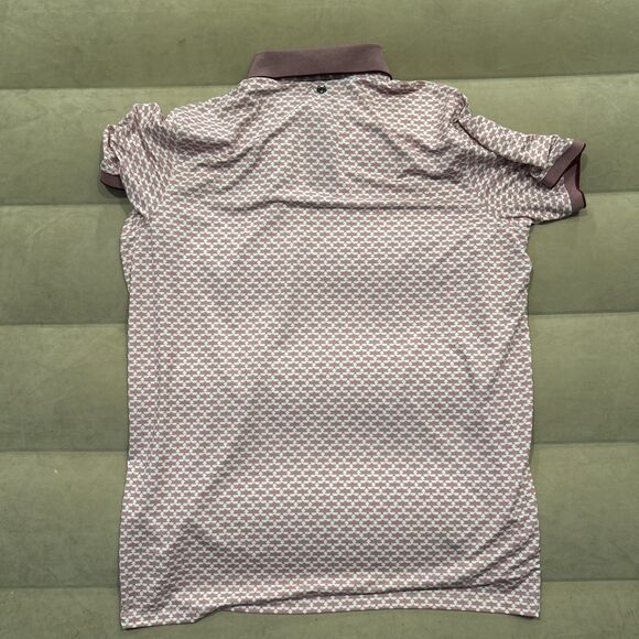 Greyson Mens XL Pink Print Pattern Golf Polo Shirt - Picture 5 of 6